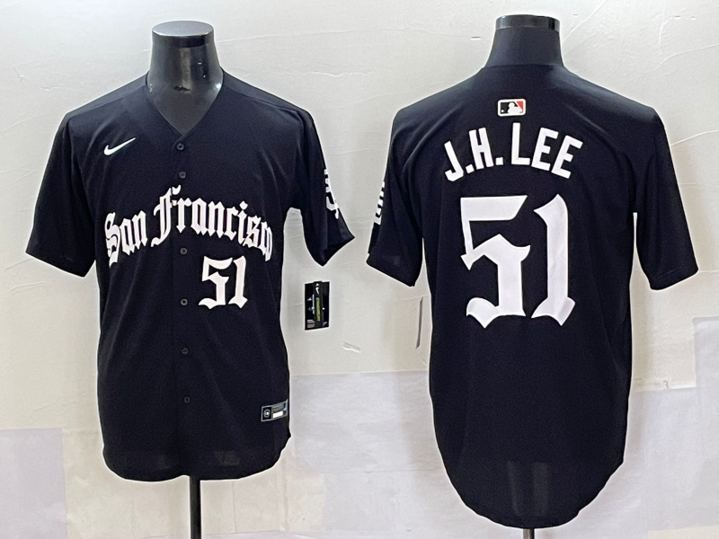 Men's San Francisco Giants Jung Hoo Lee #51 Black Jersey